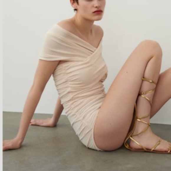 BLOGGER'S FAVE! Zara Draped Knit Bodysuit Sz Small, Medium, Large NWT - Picture 6 of 13